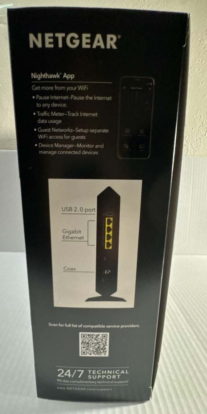Netgear Nighthawk AC1900 WiFi Cable Modem Router (Model C7000v2) - Picture 8 of 15